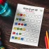 A pattern worksheet for preschoolers is placed on the wooden table with some colored pencils and a flower in a glass container nearby.