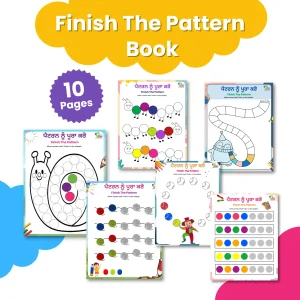 Some pattern games for preschoolers are shown on a white background.