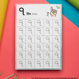 A counting practice book on colorful chart papers with some pencils beside it.