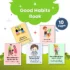 Pages of the good habits chart book are displayed on a natural background with its name on top and a blue 10 pages sticker.